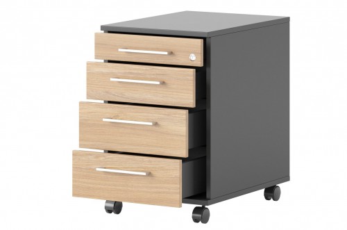 Тумба до столу OMEGA 11 SZYNAKA дуб янтарний / графіт